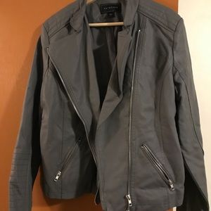 Faux leather gray jacket